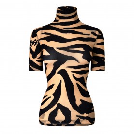 блуза,дамски,горнища,с,качулка,дамски,ежедневни,облекла,off,white,zebra,turtleneck,sweater,beige