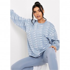 блуза,дамски,блузи,missy,empire,sport,repeat,branded,print,oversized,sweatshirt,blue