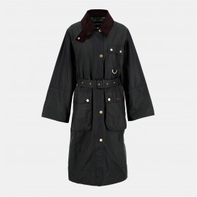 яке,дамски,якета,и,палта,barbour,women's,milda,waxed,trench,belted,wax,jacket,fern,sage