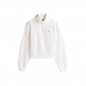 Tommy Jeans TJ Flag quarter Zip Ld54 - Ecru промоция,на,зимни,облекла,дамски,горнища,с,качулка,дамски,ежедневни,облекла,tommy,jeans,tj,flag,quarter,zip,ld54,ecru