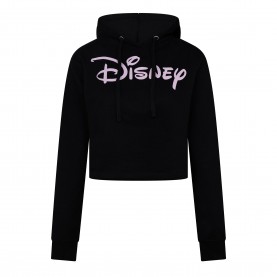Суичър Disney Plain LG Crop Hoodie - Black суичър,дамски,горнища,с,качулка,disney,plain,lg,crop,hoodie,black