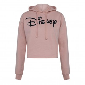 Суичър Disney Plain LG Crop Hoodie - Pink суичър,дамски,горнища,с,качулка,disney,plain,lg,crop,hoodie,pink