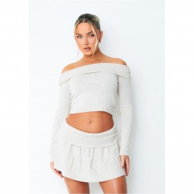 дамски,топове,missy,empire,ruched,fold,over,top,beige