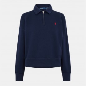 дамски,горнища,с,качулка,дамски,ежедневни,облекла,polo,ralph,lauren,women's,quarter,zip,fleece,cruise,navy