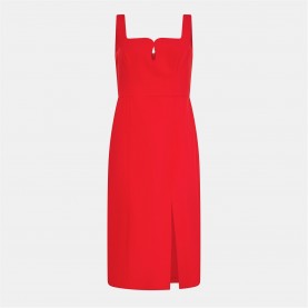 рокля,дамски,поли,и,рокли,french,connection,women's,echo,crepe,keyhole,midi,bodycon,dress,60,true,red