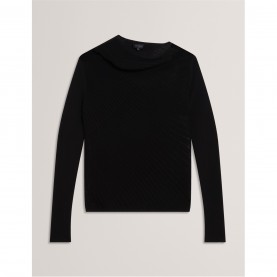 дамски,плетени,дрехи,дамски,топове,ted,baker,ted,ls,sheer,knit,ld54,black