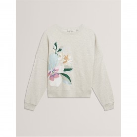 Блуза Ted Baker Ted Emb Sweatshirt Ld54 - Grey-Marl блуза,промоция,на,зимни,облекла,дамски,горнища,с,качулка,дамски,ежедневни,облекла,ted,baker,ted,emb,sweatshirt,ld54,grey,marl