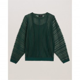 пуловер,дамски,плетени,дрехи,дамски,топове,ted,baker,ted,stripe,jumper,ld54,dk,green