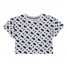 детска,тениска,детски,облекла,boss,all,over,monogram,crop,t,shirt,junior,girls,white,10p