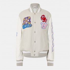 яке,дамски,якета,и,палта,off,white,women's,contemporary,varsity,jacket,green,multi