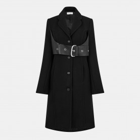Off White Womens Structured Oversized Overcoat - Black дамски,якета,и,палта,off,white,women,s,structured,oversized,overcoat,black