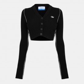 Дамска плетена блуза Off White Womens Diagonal Stripe Knitted Top - Black Sand дамска,плетена,блуза,дамски,топове,off,white,women,s,diagonal,stripe,knitted,top,black,sand
