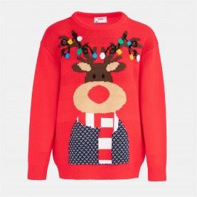 Пуловер Star Xmas Jumper Ld54 - Rudolph пуловер,коледни,пуловери,дамски,плетени,дрехи,star,xmas,jumper,ld54,rudolph