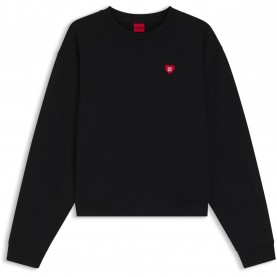 дамски,пуловер,hugo,womens,hugo,logo,heart,crew,neck,jumper,deroxina,black,001