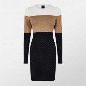 рокля,дамски,поли,и,рокли,дамски,плетени,дрехи,boss,fiarami,knitted,dress,med,beige