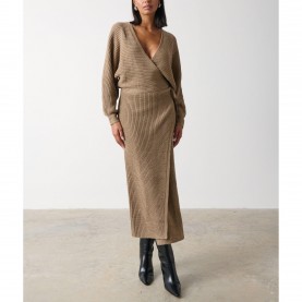 Дамска рокля Pretty Lavish Womens Aidan Wrap Knitted Jumper Dress - Brown дамска,рокля,дамски,поли,и,рокли,дамски,плетени,дрехи,pretty,lavish,women,s,aidan,wrap,knitted,jumper,dress,brown