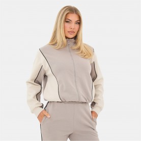 горнище,с,цип,дамски,туристически,полари,i,saw,it,first,contrast,panel,zip,up,top,taupe