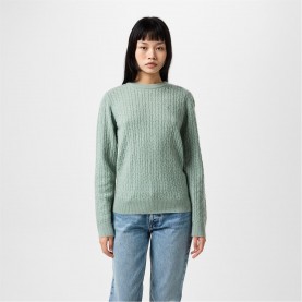 пуловер,дамски,плетени,дрехи,jack,wills,tinsbury,merino,wool,blend,cable,knitted,jumper,iceberg,green