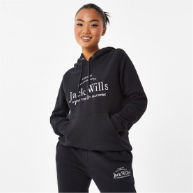 суичър,дамски,пижами,дамски,блузи,jack,wills,hunston,graphic,logo,hoodie,black
