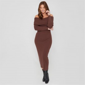 рокля,дамски,плетени,дрехи,be,you,you,bardot,dress,ld44,brown