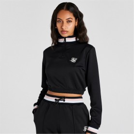 суичър,дамски,горнища,с,качулка,siksilk,zip,hoodie,ld99,black