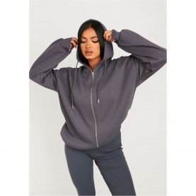 суичър,дамски,горнища,с,качулка,missy,empire,paradise,embroidered,oversized,zip,through,hoodie,charcoal