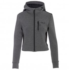 Дамски суичър DLX Womens Fernanda Cropped Zip Hoodie - Grey Marl дамски,суичър,дамски,горнища,с,качулка,dlx,women,s,fernanda,cropped,zip,hoodie,grey,marl