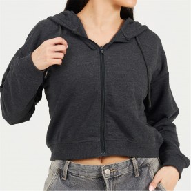 суичър,дамски,горнища,с,качулка,brave,soul,zip,through,hoodie,charcoal,marl