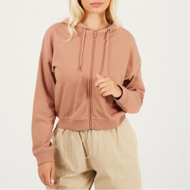 суичър,дамски,горнища,с,качулка,brave,soul,zip,through,hoodie,taupe