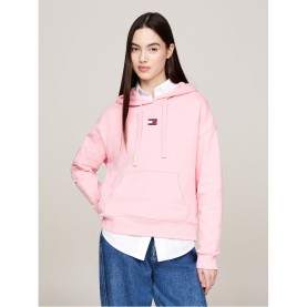 суичър,дамски,горнища,с,качулка,дамски,ежедневни,облекла,tommy,jeans,centre,badge,hoodie,ballet,pink