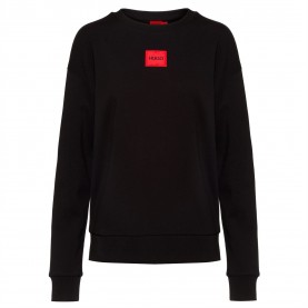 блуза,дамски,блузи,hugo,red,label,crew,neck,sweater,black,001