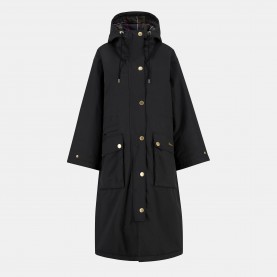 Barbour Womens Dena Showerproof Hooded Long Sleeve Full Zip Rain Anorak - Black/Classic дамски,якета,и,палта,barbour,women,s,dena,showerproof,hooded,long,sleeve,full,zip,rain,anorak,black,classic