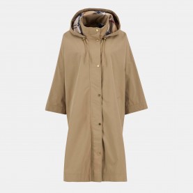 Barbour Womens Everlee Showerproof Hooded Long Sleeve Knee Length Rain Anorak - Military/Tartan дамски,якета,и,палта,barbour,womens,everlee,showerproof,hooded,long,sleeve,knee,length,rain,anorak,military,tartan
