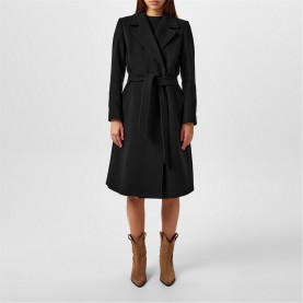 Barbour Women's Clodagh Wool Mid-Length Trench Overcoat - Black дамски,якета,и,палта,barbour,women's,clodagh,wool,mid,length,trench,overcoat,black