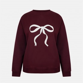 промоция,на,зимни,облекла,дамски,блузи,miso,graphic,crew,ld54,burgundy,bow