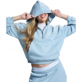 Under Armour UA Icon Flc Half Zp Ld63 - Gray Blue дамски,горнища,с,качулка,under,armour,ua,icon,flc,half,zp,ld63,gray,blue