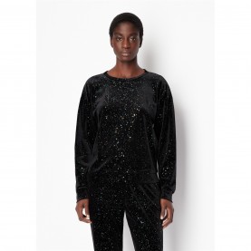 блуза,дамски,горнища,с,качулка,дамски,ежедневни,облекла,armani,exchange,crew,sweatshirt,black