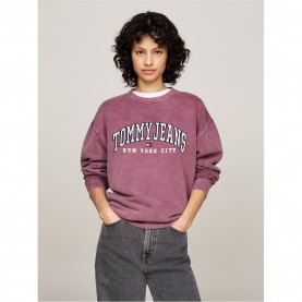 блуза,дамски,горнища,с,качулка,дамски,ежедневни,облекла,tommy,jeans,varsity,crew,neck,pullover,sweatshirt,deep,rouge