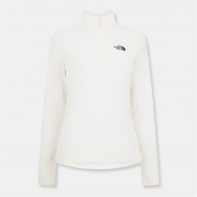 дамски,туристически,полари,the,north,face,100,glacier,1,4,zip,fleece,womens,white,dune,npf