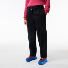 Дамски панталони Lacoste Womens Cargo Trousers - Black дамски,панталони,дамски,чорапогащи,и,клинове,lacoste,women,s,cargo,trousers,black