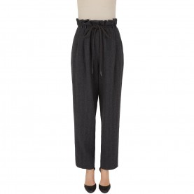 Панталони Emporio Armani High Rise Trousers - Grigio панталони,дамски,чорапогащи,и,клинове,emporio,armani,high,rise,trousers,grigio
