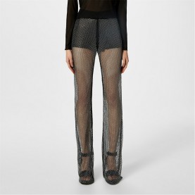 панталони,дамски,чорапогащи,и,клинове,hugo,x,bella,poarch,slim,fit,glitter,mesh,trousers,black
