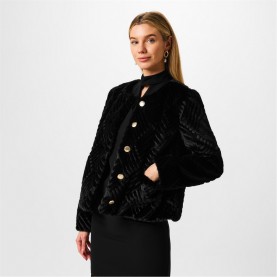 дамски,жилетки,biba,women's,clipped,collarless,long,sleeve,faux,fur,coat,black