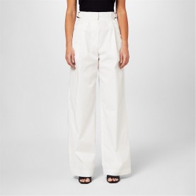 Панталони EMPORIO ARMANI Wide Leg Trousers - White панталони,дамски,чорапогащи,и,клинове,emporio,armani,wide,leg,trousers,white