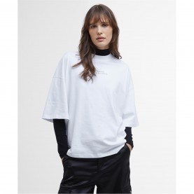 тениска,дамски,топове,barbour,international,franchesca,logo,t,shirt,white