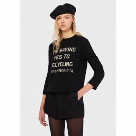 дамски,горнища,с,качулка,дамски,ежедневни,облекла,emporio,armani,emporio,knit,slogan,ld99,black