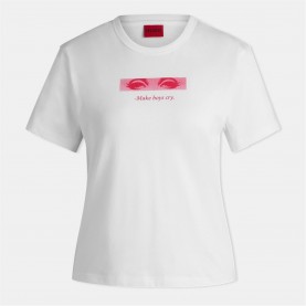 Тениска Hugo Women's Destrel Regular Fit T-Shirt - White тениска,дамски,топове,hugo,women's,destrel,regular,fit,t,shirt,white