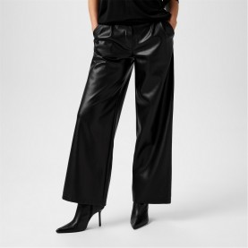 панталони,дамски,чорапогащи,и,клинове,biba,biba,pu,wide,leg,trousers,black