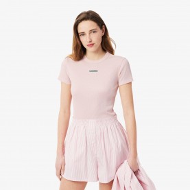 дамска,тениска,дамски,топове,lacoste,women,s,slim,fit,short,sleeve,t,shirt,nidus,pink