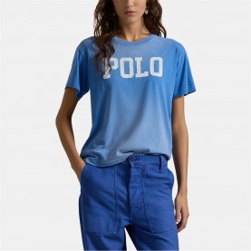 Тениска POLO RALPH LAUREN Varsity T-Shirt - BLUE ORBIT тениска,дамски,топове,polo,ralph,lauren,varsity,t,shirt,blue,orbit